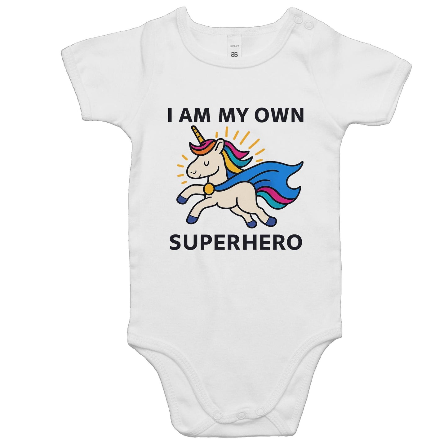 Superhero Unicorn - Baby Onesie Romper (Blue Cape)