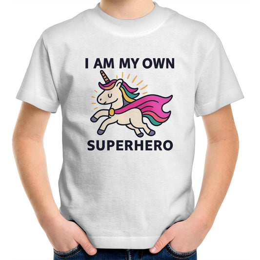 Superhero Unicorn (pink cape) - Kids T-shirt